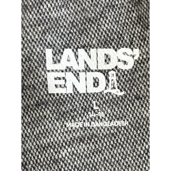 Lands’ End Women’s Size L Sport Knit Straight Leg Pull-On Gray Plaid Pants - Picture 4 of 9